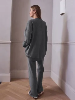 Loungewear|Next - STUDIO Fleece Tunic & Joggers Set Grijs