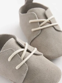 Babyschoenen|Next Grijs - Suède babyschoenen met veters (0-24 mnd)