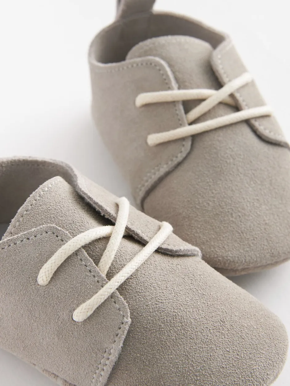 Babyschoenen|Next Grijs - Suède babyschoenen met veters (0-24 mnd)