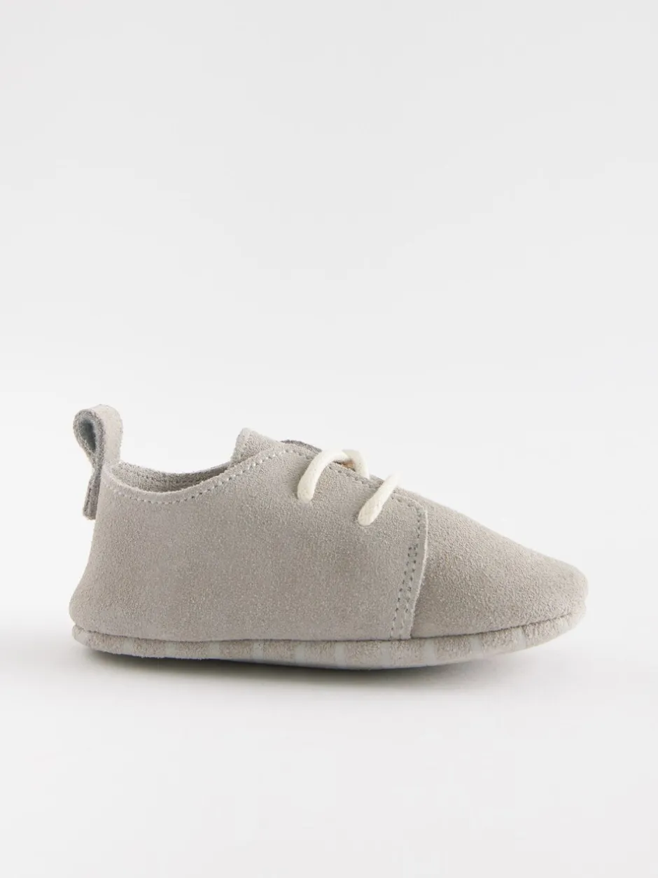 Babyschoenen|Next Grijs - Suède babyschoenen met veters (0-24 mnd)