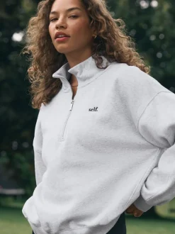 Hoody's En Sweatshirts*self. - Sweatshirt met korte rits Grijs