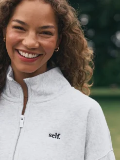 Hoody's En Sweatshirts*self. - Sweatshirt met korte rits Grijs