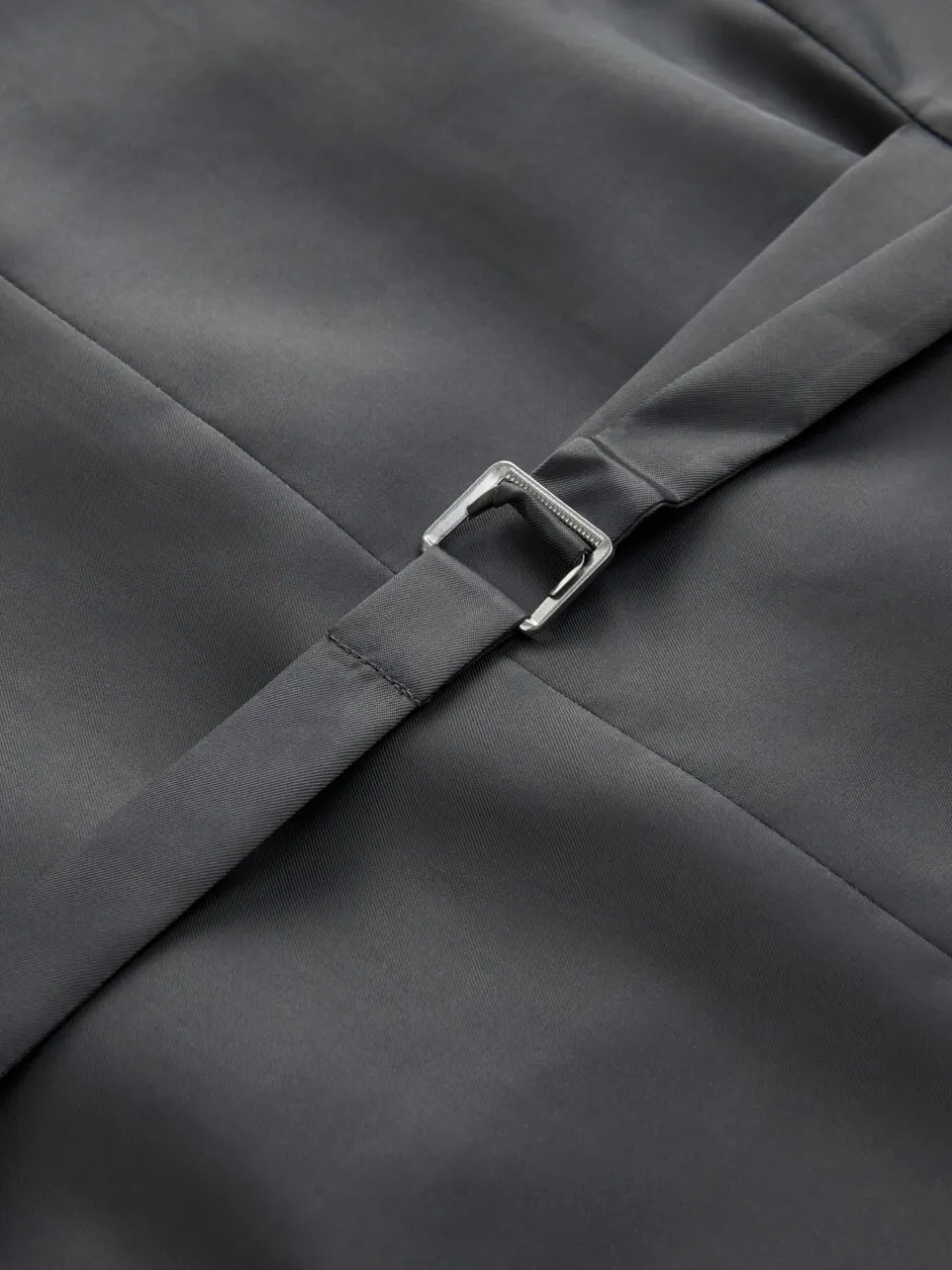 Vesten*Next Grijs - Tailored Fit Check Flannel Suit Waistcoat