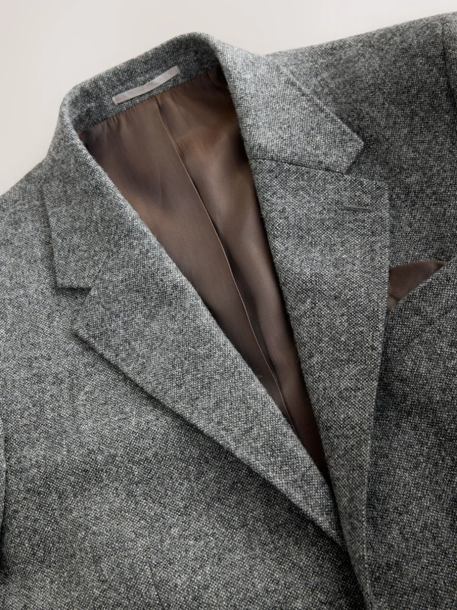 Blazers En Business-Jasjes|Pakken*Next - Tailored Fit Signature Abraham Moon 100% British Wool Donegal Suit Jacket Grijs