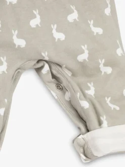 Tuinbroeken*The Little Tailor - - Baby tuinbroek van 100% katoen met konijnenprint Grijs