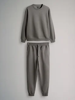 Joggingbroeken|The Set - Hooded Sweatshirt and Jogger Set Grijs