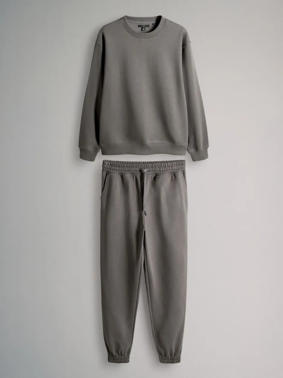 Joggingbroeken|The Set - Hooded Sweatshirt and Jogger Set Grijs
