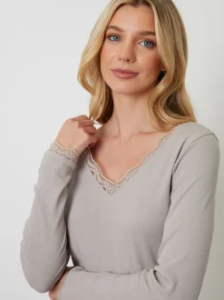 Pyjama's|Threadbare - - Katoenen pyjama met lange mouwen Grijs