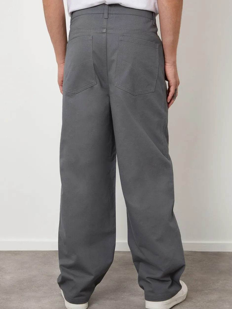 Broeken En Chino's*Threadbare - Baggy Fit 5 Pocket Chino Trousers Grijs