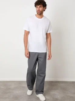 Broeken En Chino's*Threadbare - Baggy Fit 5 Pocket Chino Trousers Grijs