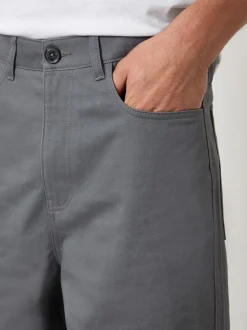 Broeken En Chino's*Threadbare - Baggy Fit 5 Pocket Chino Trousers Grijs