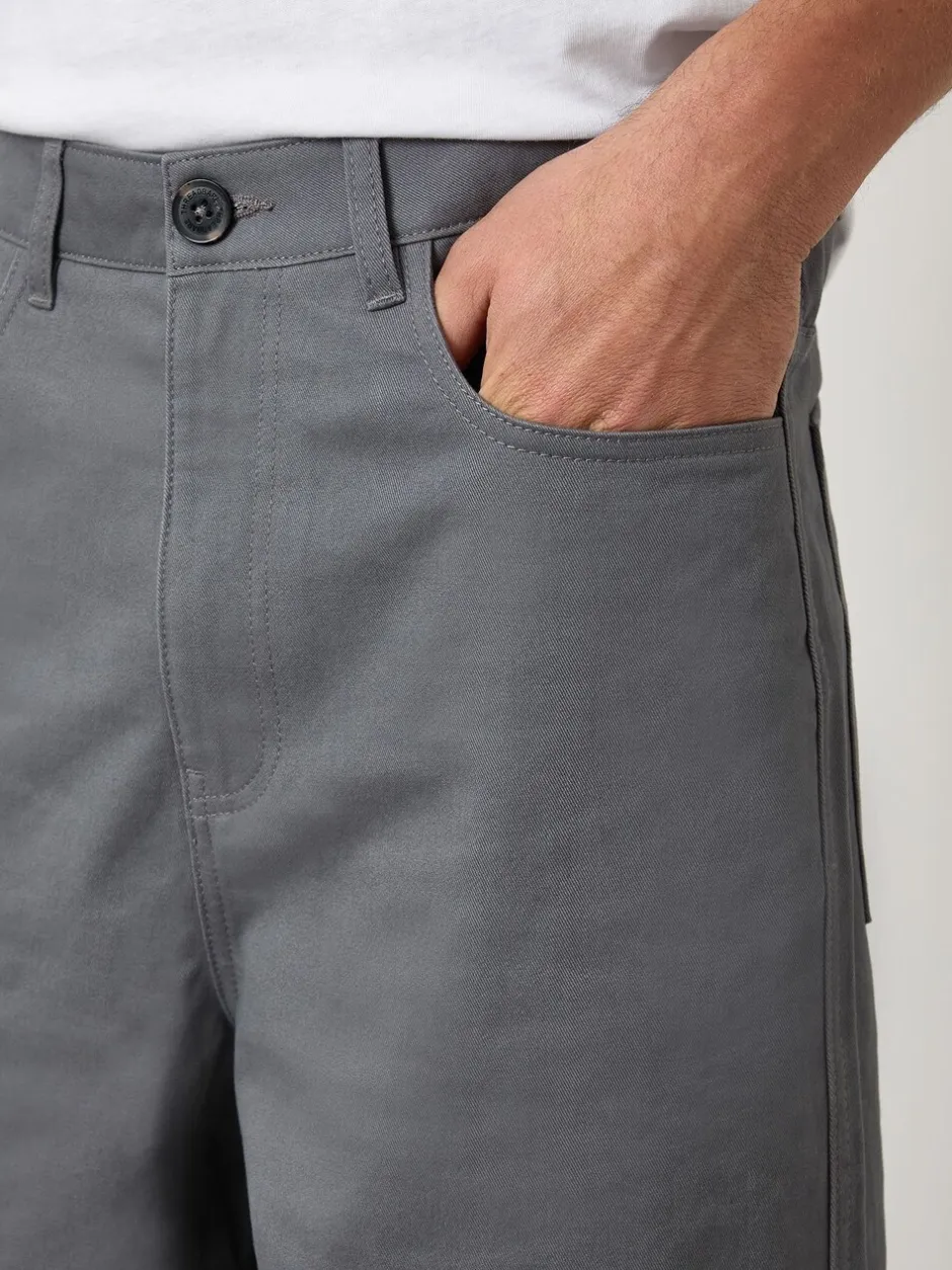 Broeken En Chino's*Threadbare - Baggy Fit 5 Pocket Chino Trousers Grijs