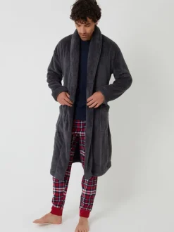 Kamerjassen En Badjassen|Threadbare - Cosy Borg Dressing Gown Grijs