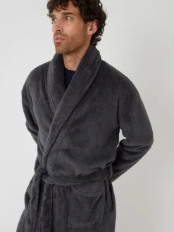 Kamerjassen En Badjassen|Threadbare - Cosy Borg Dressing Gown Grijs