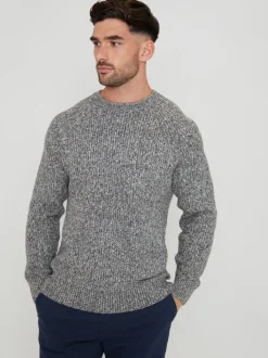 Gebreide Kleding*Threadbare - trui met raglanmouwen en ronde hals Grijs