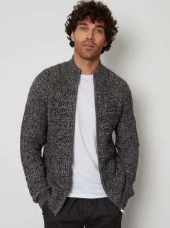 Gebreide Kleding*Threadbare - vest met ritssluiting Grijs
