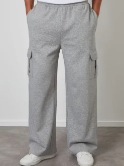 Joggingbroeken|Threadbare - Wide Leg Cargo Joggers Grijs