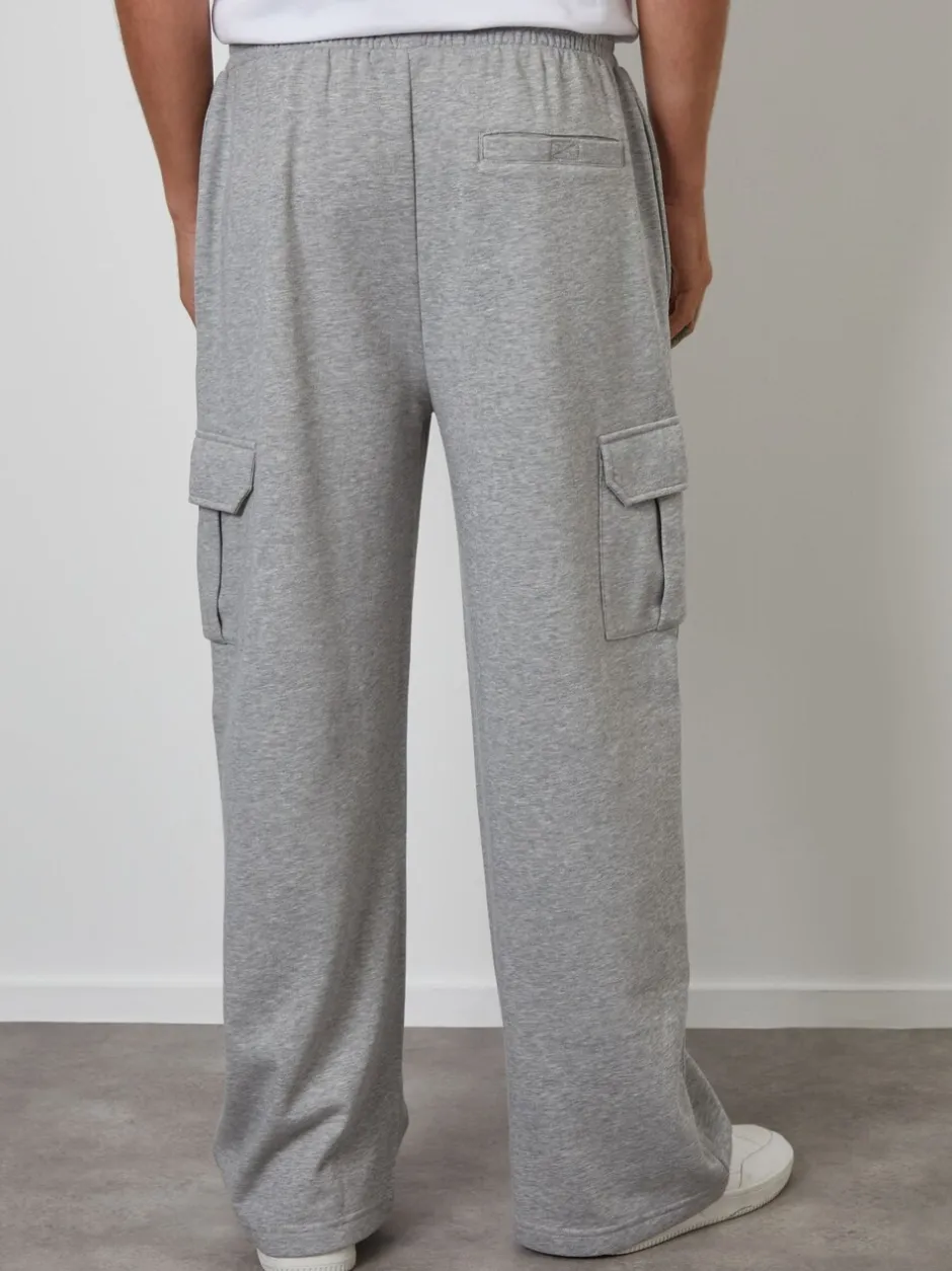 Joggingbroeken|Threadbare - Wide Leg Cargo Joggers Grijs