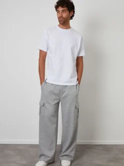 Joggingbroeken|Threadbare - Wide Leg Cargo Joggers Grijs