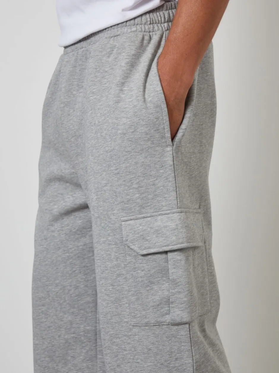 Joggingbroeken|Threadbare - Wide Leg Cargo Joggers Grijs