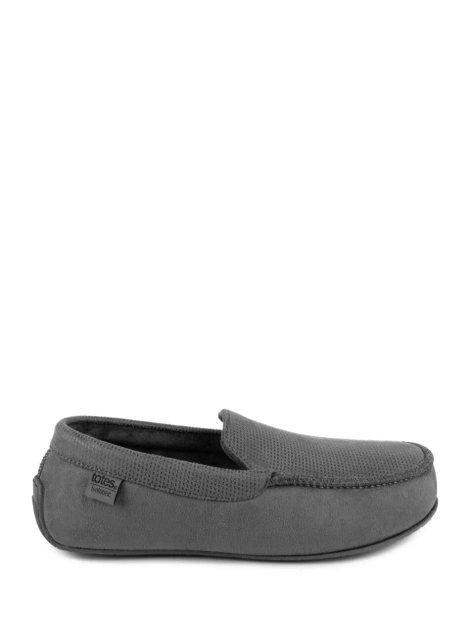 Pantoffels|Totes - - Isotoner - Modieuze moccasinpantoffels met vierkant patroon voor heren Grijs