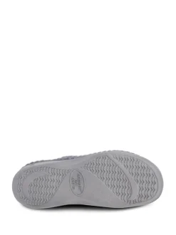 Pantoffels*Totes - - Isotoner Popcorn Turnover pantoffels met open neus voor dames Grijs