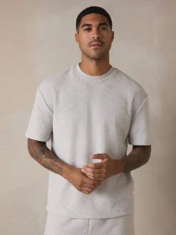 Pyjama's|Next - Towelling Short Sleeve Pyjamas Set Grijs
