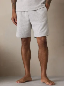 Pyjama's|Next - Towelling Short Sleeve Pyjamas Set Grijs
