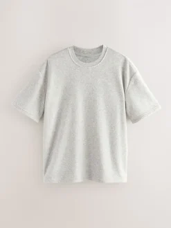 Pyjama's|Next - Towelling Short Sleeve Pyjamas Set Grijs