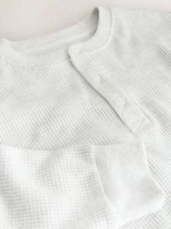 T-Shirts En Hemden*Next - T-shirt met henleyhals en lange mouwen Grijs