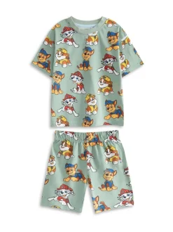 Pyjama's|Vanilla Underground - Bluey Boys Multicoloured Multi Character Multi-Pack of 2 Short Sleeve Short Leg Pyjama Set Grijs