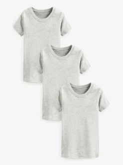 Ondergoed|Rompertjes En Hemdjes*Next - Verpakking van 3 100% katoenen shirts met korte mouwen (1,5-16jr) Grijs