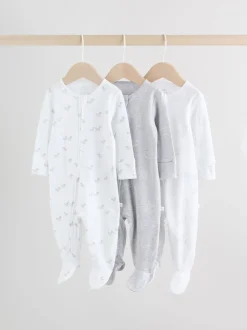 Babypakjes En Babypyjama's|Next Grijs - Verpakking van 3 babypyjama's met tweewegrits (0-2jr)
