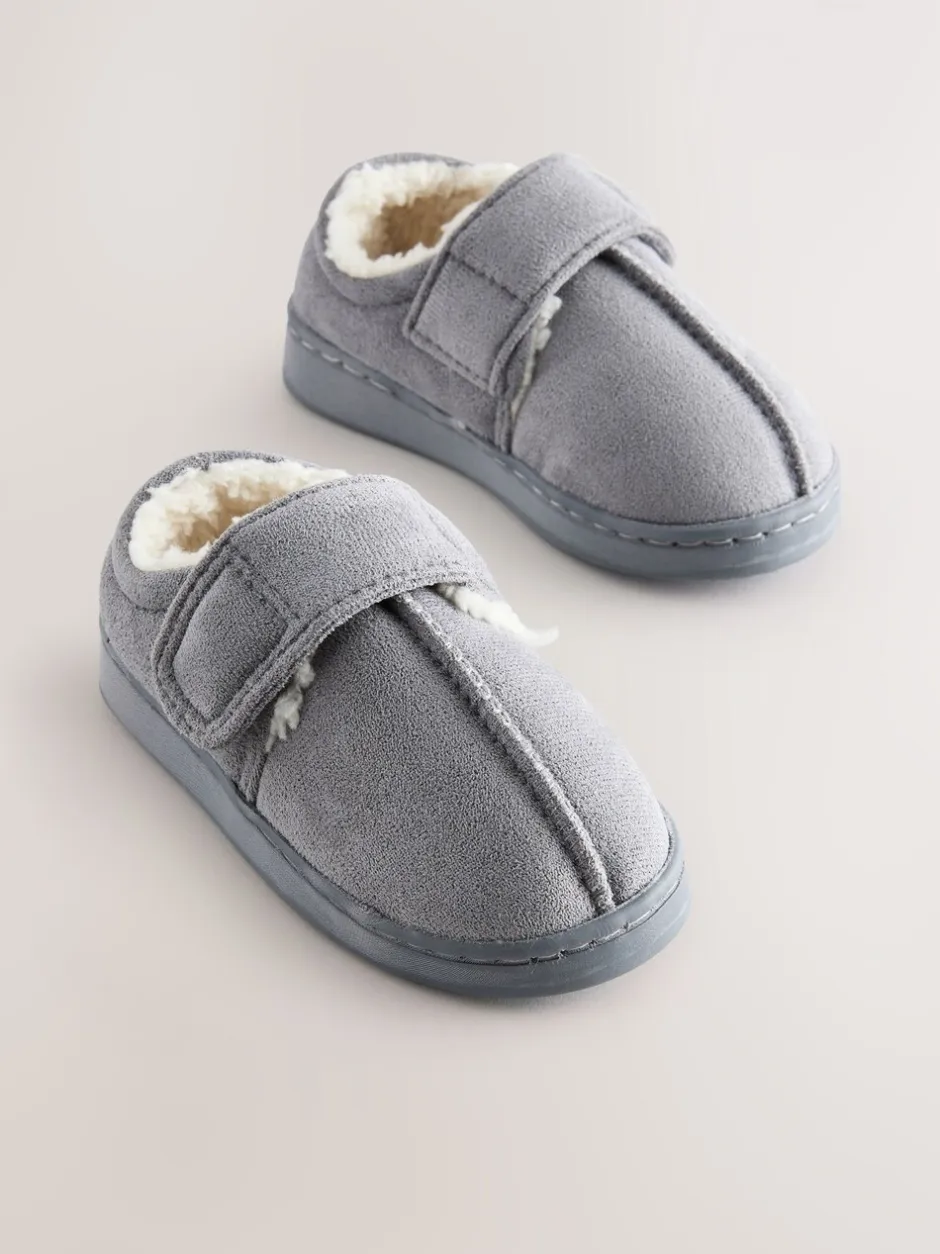 Pantoffels|Next - Warm gevoerde pantoffels met kuipzool Grijs