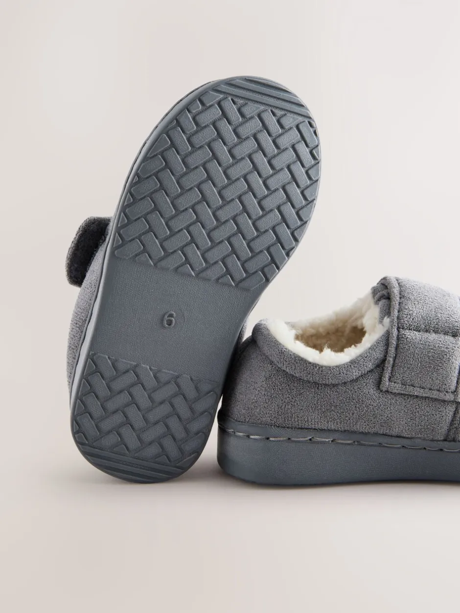 Pantoffels|Next - Warm gevoerde pantoffels met kuipzool Grijs
