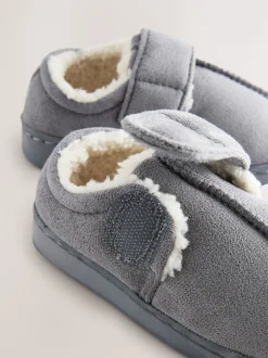 Pantoffels|Next - Warm gevoerde pantoffels met kuipzool Grijs