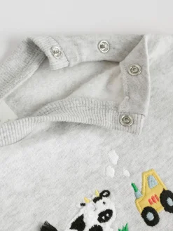 Truien En Breisels|Sets En Combisets|Next - Set met baby-sweatshirt en legging (0mnd-3jr) Grijs boerderijfiguur