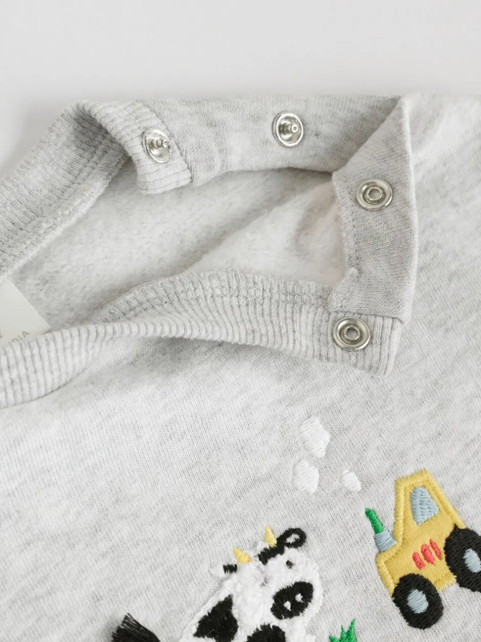 Truien En Breisels|Sets En Combisets|Next - Set met baby-sweatshirt en legging (0mnd-3jr) Grijs boerderijfiguur