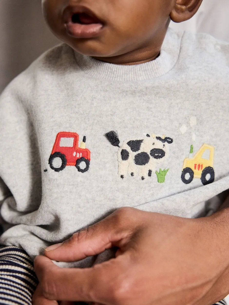 Truien En Breisels|Sets En Combisets|Next - Set met baby-sweatshirt en legging (0mnd-3jr) Grijs boerderijfiguur