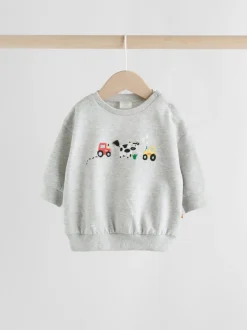 Truien En Breisels|Sets En Combisets|Next - Set met baby-sweatshirt en legging (0mnd-3jr) Grijs boerderijfiguur