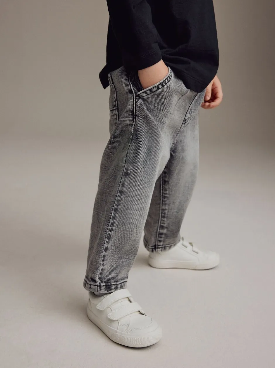 Jeans En Joggingbroeken|Jeans|Next Grijs denim - Jeans met geplooide voorkant (3mnd-7jr)