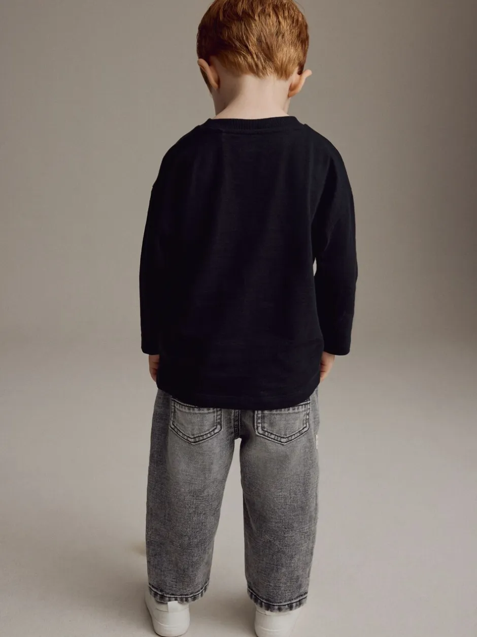 Jeans En Joggingbroeken|Jeans|Next Grijs denim - Jeans met geplooide voorkant (3mnd-7jr)