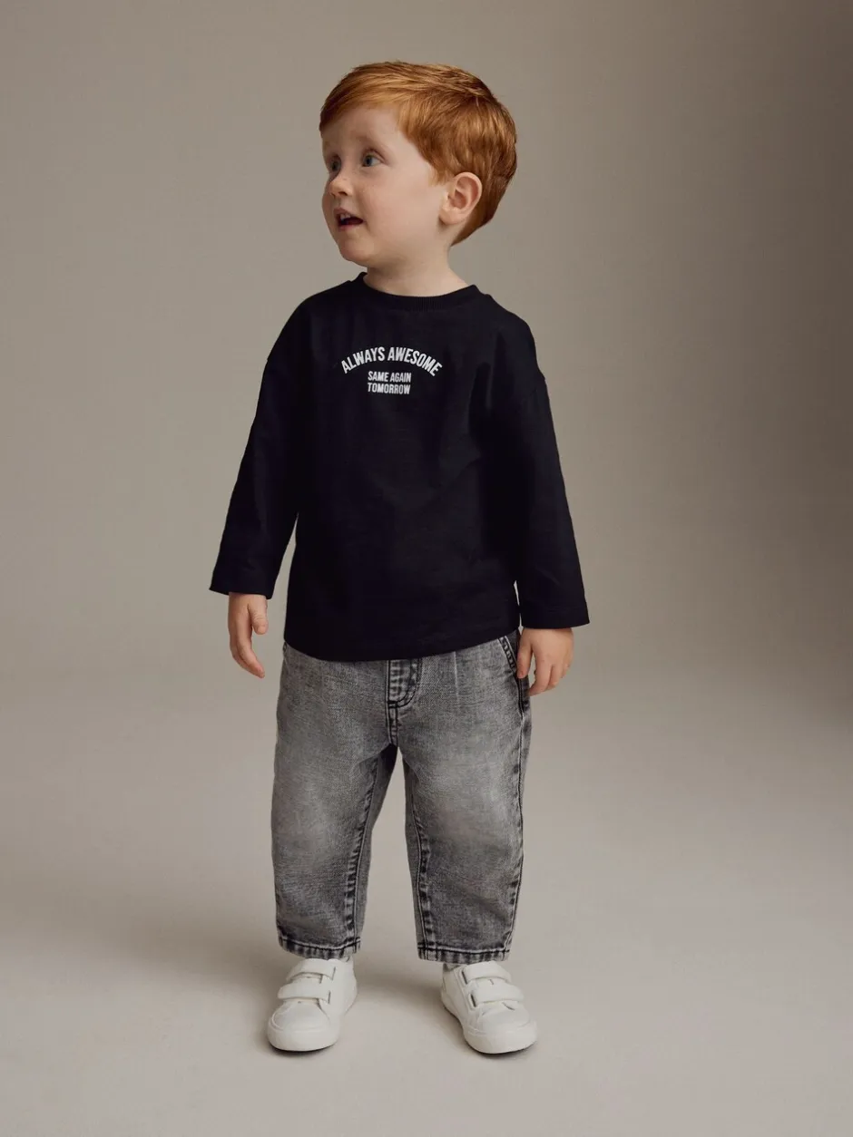 Jeans En Joggingbroeken|Jeans|Next Grijs denim - Jeans met geplooide voorkant (3mnd-7jr)