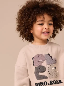 Sets En Combisets|Truien En Breisels*Next Grijs en antraciet dinosaurus stekel - Set met sweatshirt en joggingbroek (3mnd -7jr)