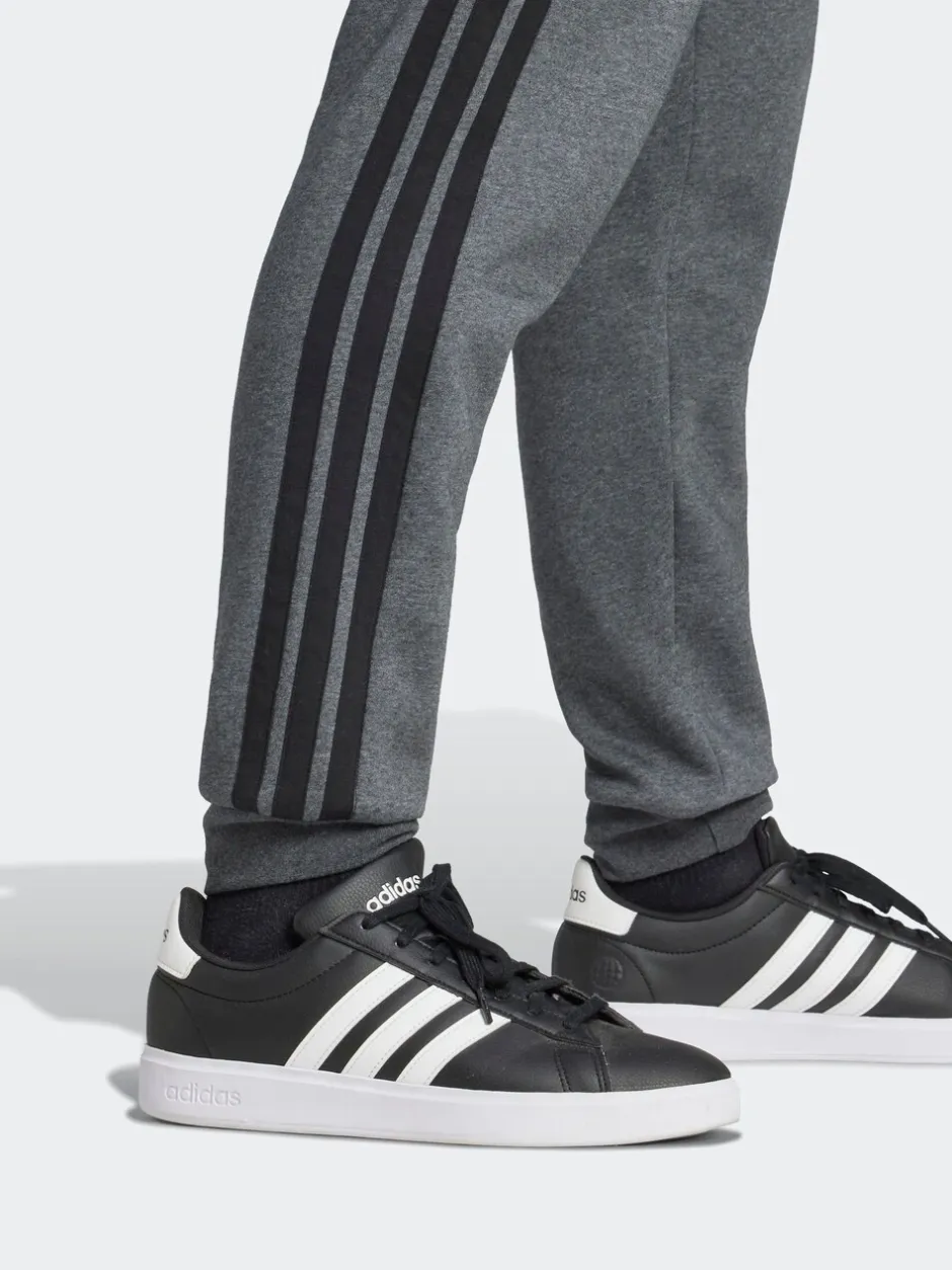 Joggingbroeken*adidas - Essentials fleece joggingbroek met 3 strepen Grijs en zwart