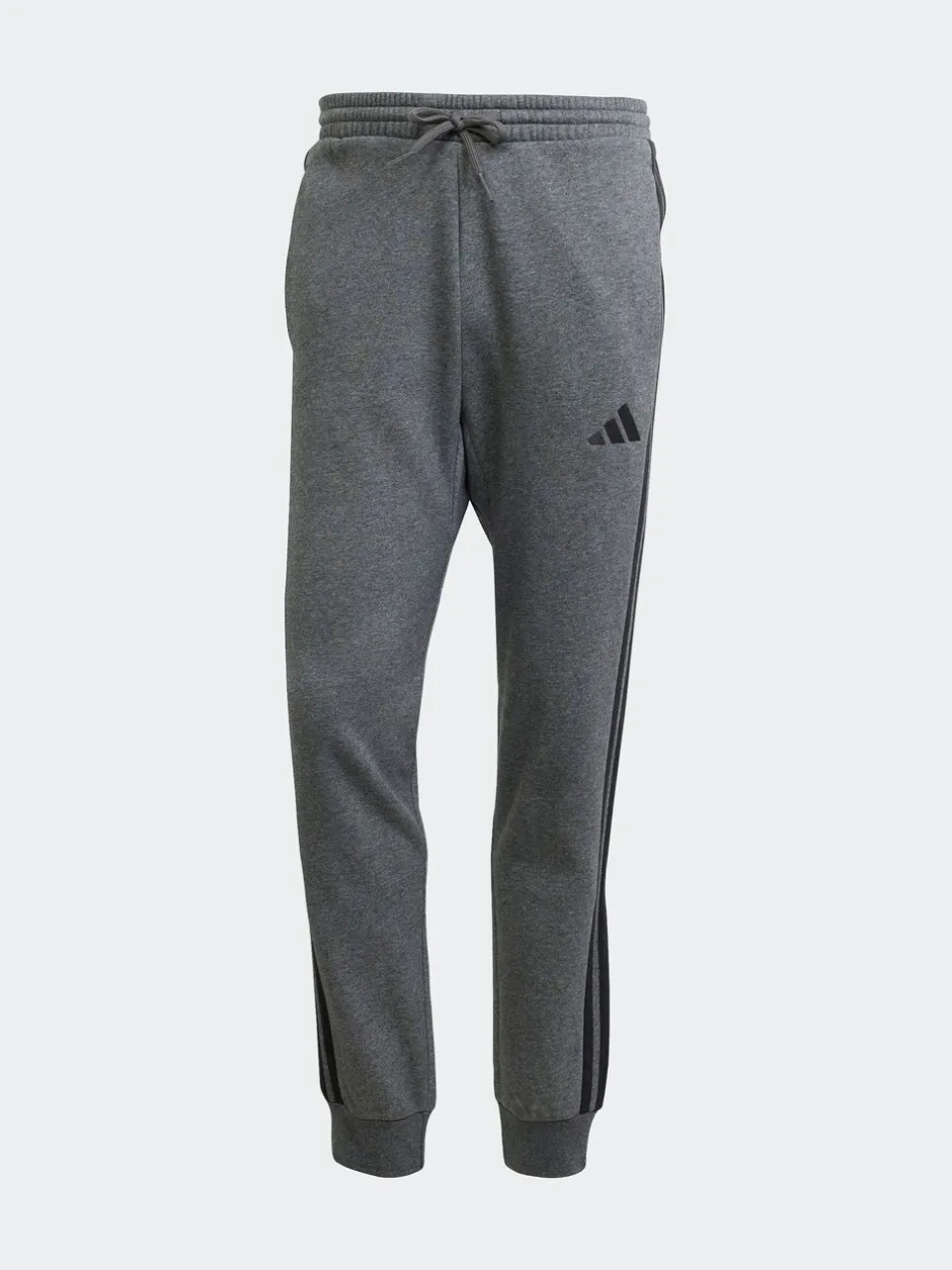 Joggingbroeken*adidas - Essentials fleece joggingbroek met 3 strepen Grijs en zwart