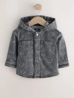 Jassen, Jacks En Kinderwagenpakjes|Jassen En Jacks*Next - Denim overhemd met capuchon (3mnd -7jr) Grijs Face