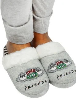 Pantoffels|Loungewear*Vanilla Underground Grijs Friends - winterse pantoffelmuiltjes voor dames