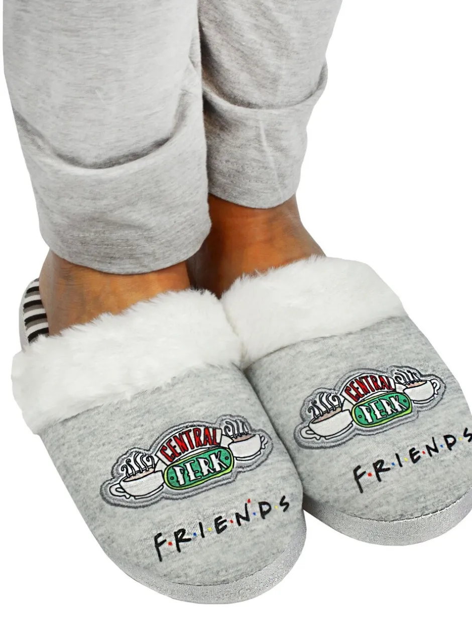 Pantoffels|Loungewear*Vanilla Underground Grijs Friends - winterse pantoffelmuiltjes voor dames