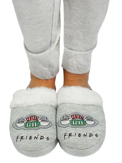 Pantoffels|Loungewear*Vanilla Underground Grijs Friends - winterse pantoffelmuiltjes voor dames